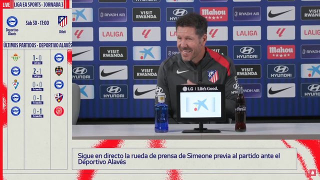 Rueda de prensa completa de Diego Pablo Simeone, previa al C.D. Alavés - Club Atlético de Madrid