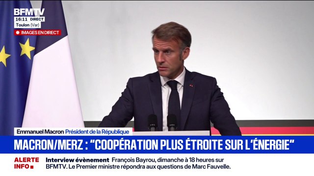 Rencontre avec le chancelier allemand: Nous avons connu des vies politiques, en Allemagne et en France, différentes mais elles n'ont jamais empêché le couple franco-allemand d'avancer , estime Emmanuel Macron