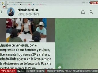 Pdte. Maduro: El pueblo dice presente en la gran jornada de alistamiento en defensa de la paz