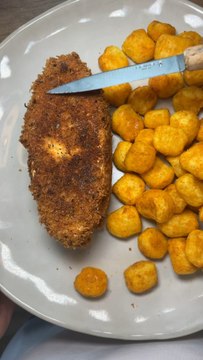 Caprice des Dieux pané avec des gnocchis croustillants à l’air fryer 😱 le combo parfait 😍✨C’était tellement bon, à refaire 💪✨