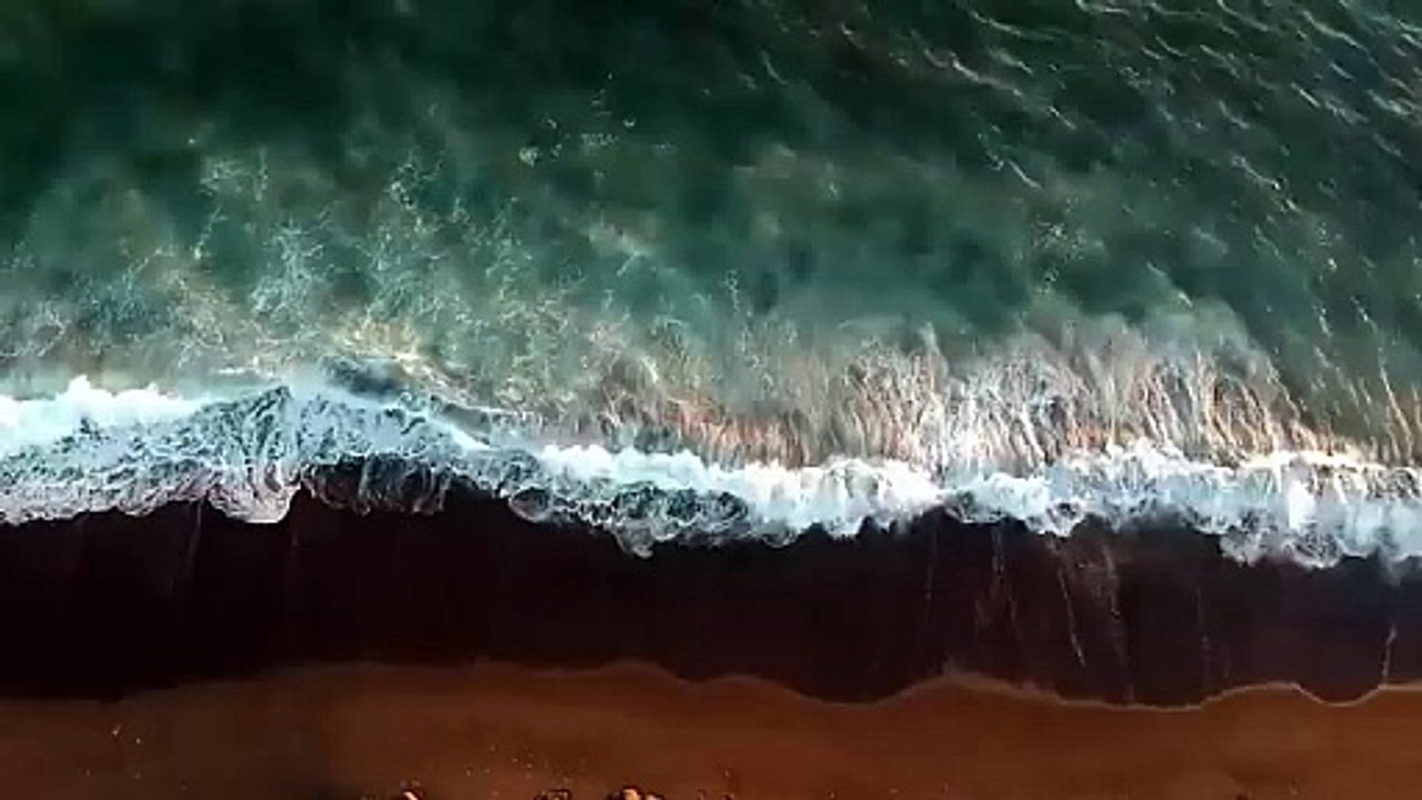 Ocean Waves Drone Aerial View  Breathtaking Sea from Above