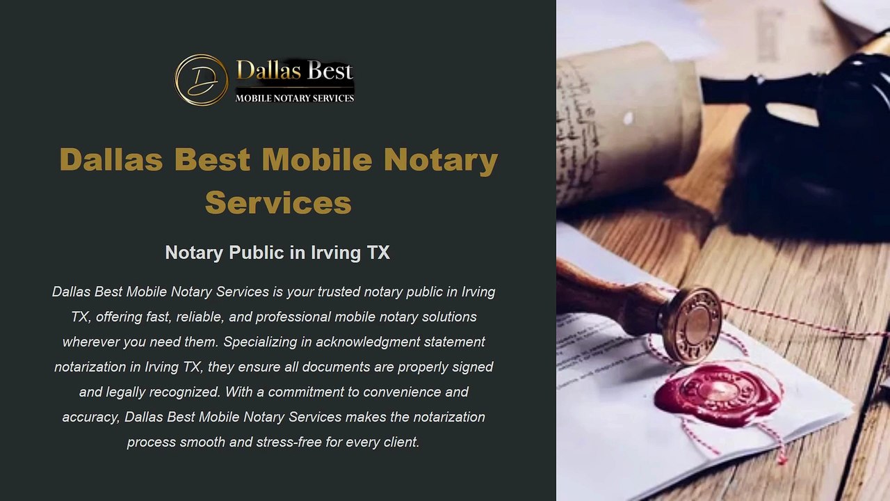 Irving TX Notary Public – Accurate & Affordable