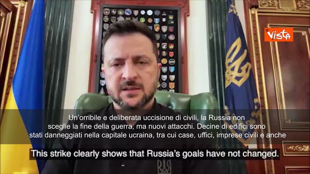Zelensky: Almeno 14 morti tra cui 3 bambini a Kiev, serve risposta forte del mondo