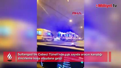 Sultangazi'de Cebeci Tüneli'nde zincirleme kaza