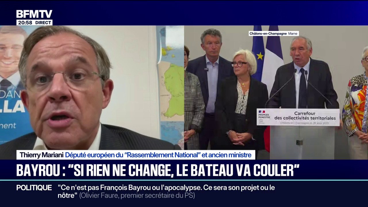 Crise politique: "François Bayrou découvre la lune", dénonce Thierry Mariani, député européen du RN