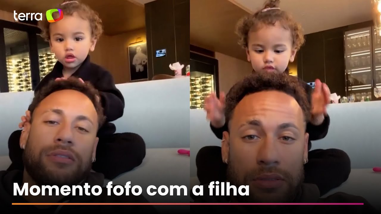 Neymar cai na risada em momento fofo com Mavie: ‘Que figurinha’