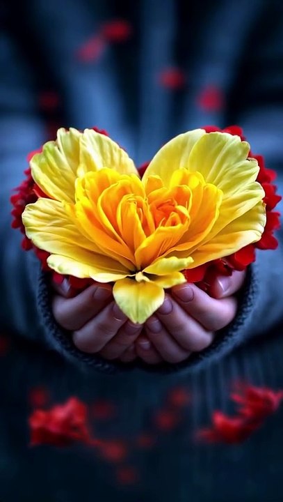 Beautiful Heart-Shaped Flowers 🌸 | Creative Hands Art ❤️ #shorts #shortsfeed #viral #cute #flower #heart