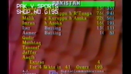 Ijaz Ahmad 18 off 16 Balls 3 Fours S.R 112.50 vs Sri Lanka Ist ODI at Sharjah March 23, 1989