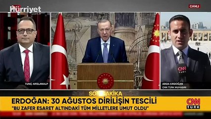 Cumhurbaşkanı Erdoğan'dan 30 Ağustos Zafer Bayramı mesajı