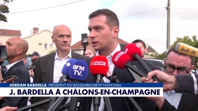 Jordan Bardella s'exprime depuis la foire de Châlons-en-Champagne