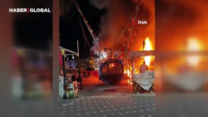 Tatil bölgesindeki lunapark alev alev yandı