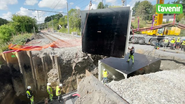 Mise en place des passages sous voies à Chapois ( Ciney )