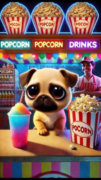 Dog s Perfect Amusement Park Day! Buys Snacks, Drives Shuttle, Rides Coaster! 🎢 #shorts #cute #dog