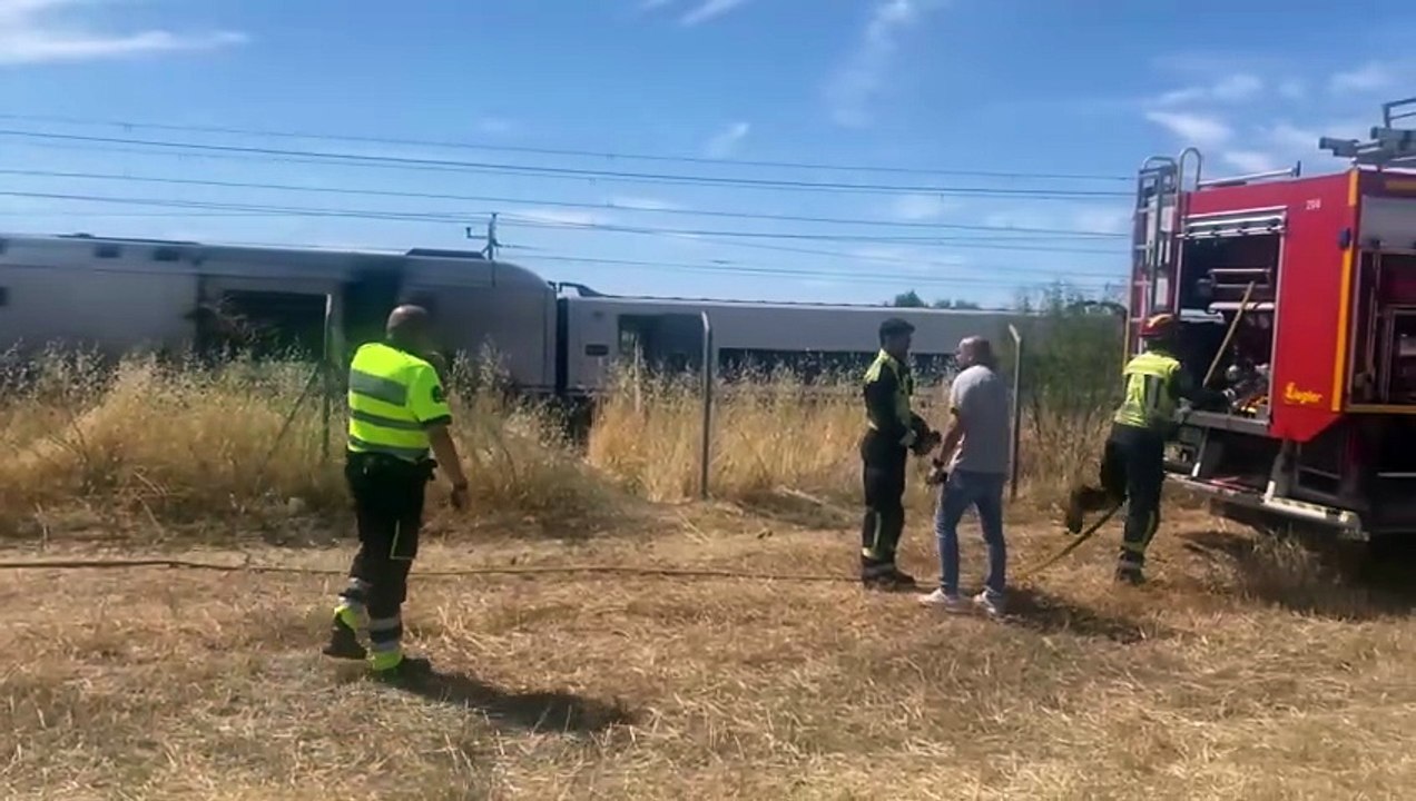 Incendio en un tren detenido en Argamasilla de Calatrava