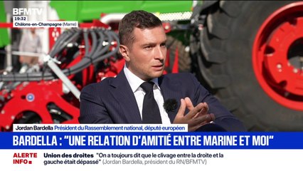 Crise politique: "Je compte mener mon mandat de député européen à son terme, sauf circonstances exceptionnelles", déclare Jordan Bardella, président du RN