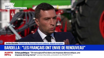 Crise politique: "Nous pouvons gagner la prochaine élection présidentielle", estime Jordan Bardella, président du RN