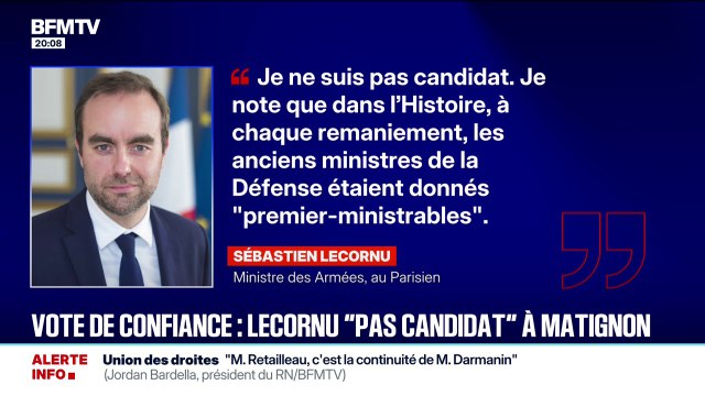 Matignon: Je ne suis pas candidat , déclare Sébastien Lecornu