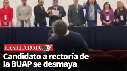 Rodolfo Zepeda Memije, aspirante a rectoría de la BUAP se desmaya tras ser rechazado
