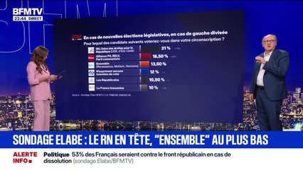 Sondage Elabe en cas de Législatives : le RN en tête, 'Ensemble" au plus bas - 30/08