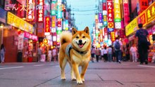 ごん太君のお散歩｜犬漫才師のほのぼの道頓堀散策【AI生成】 Gonta's Walk | A dog comedian's heartwarming stroll through Dotonbori [AI-generated]
