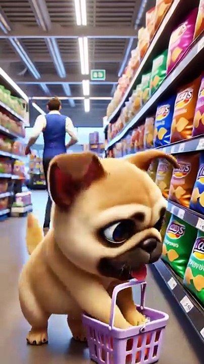 Trendiest Dog Buys Snacks! Skateboard Potato Chip  Delivery  & Sweet Sharing with Owner! 🐶🥔#shorts