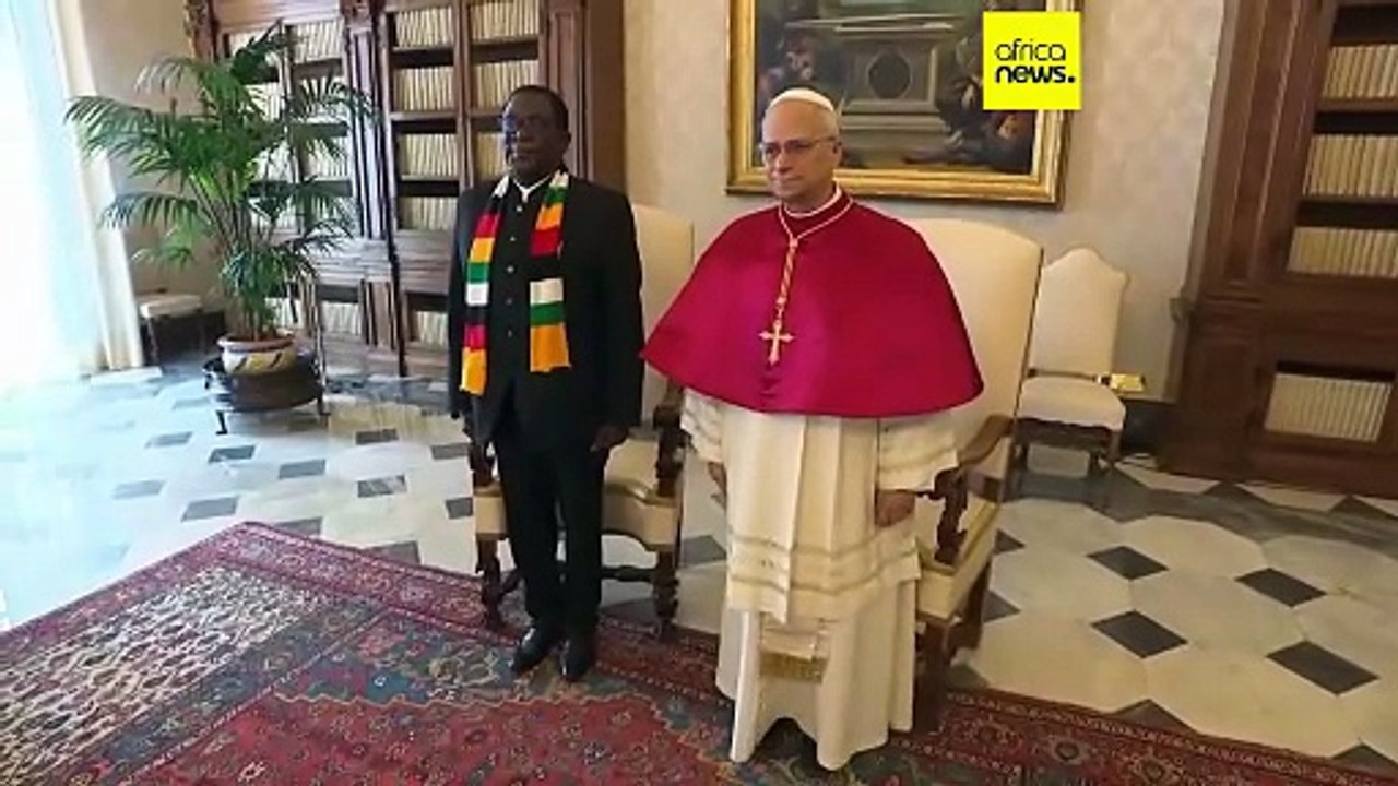 Zimbabwe's President Mnangagwa meets Pope Leo XIV in the Vatican