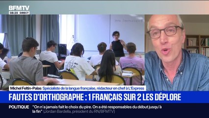 1 Français sur 2 déplore les fautes d'orthographe: "Il y a beaucoup d'inculture linguistique", observe Michel Feltin-Palas, spécialiste de la langue française