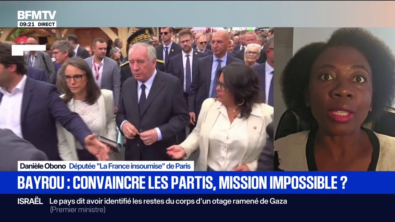 Interview de François Bayrou ce soir sur BFMTV: pour Danièle Obono, députée (LFI), le Premier ministre "va essayer d'enfumer tout le monde"