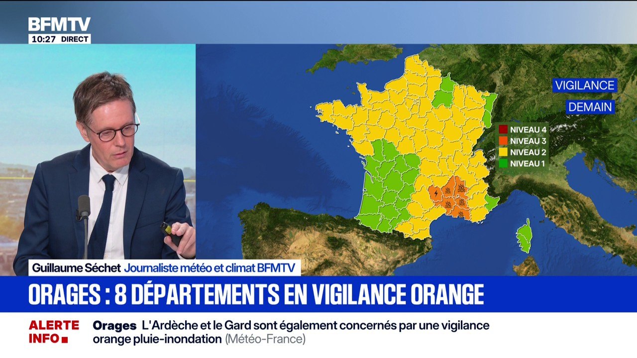Orages et pluie-inondation: huit départements sont placés en vigilance orange ce dimanche