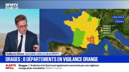 Orages et pluie-inondation: huit départements sont placés en vigilance orange ce dimanche