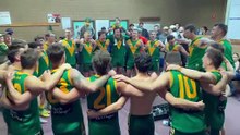 Colbinabbin sings song after beating Huntly in 2025 HDFNL first semi-final.