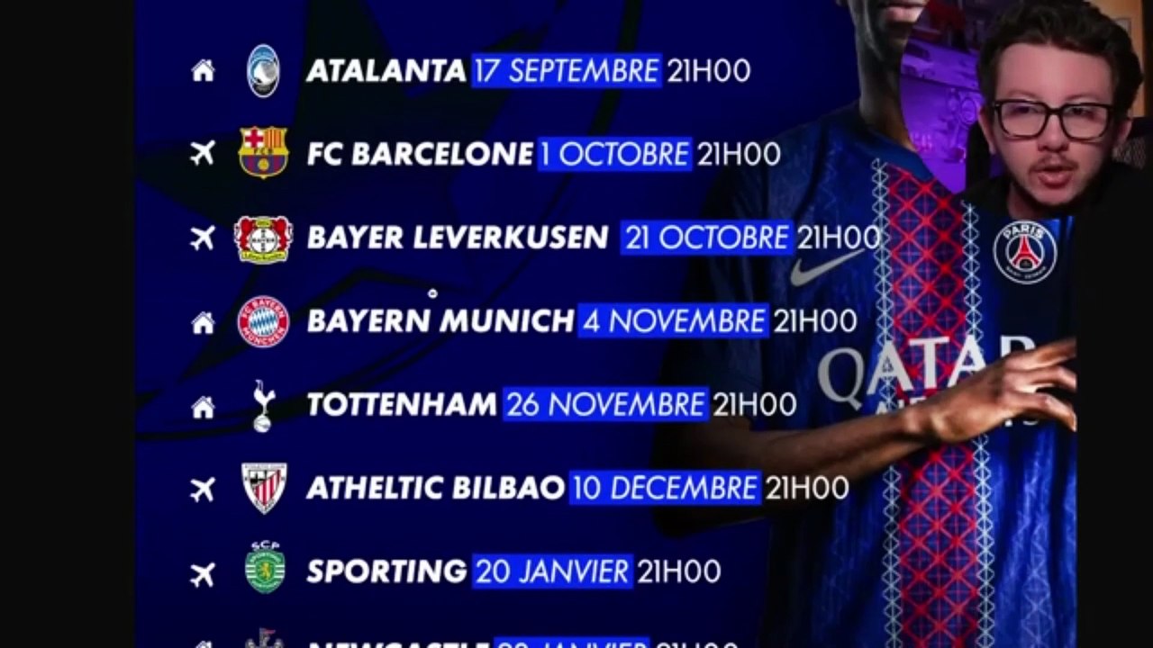 Koro Foot : Calendrier des matchs de l'UEFA CHampions League de Football Saison 2025-2026
