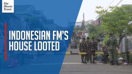 Soldiers secure looted home of Indonesian FM's as protest anger grows