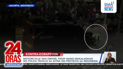 Motorcycle taxi driver in Indonesia protests dies in police vehicle ramming | 24 Oras Weekend