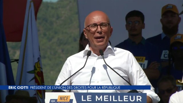 Éric Ciotti prononce son discours de rentrée, depuis le Grand Pré de Levens