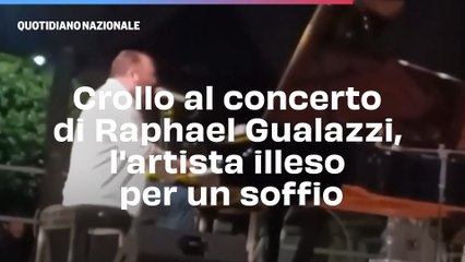 Crollo al concerto di Raphael Gualazzi, l'artista illeso per un soffio