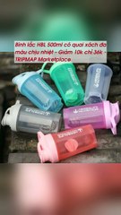 Bình lắc HBL 500ml có quai xách đa màu chịu nhiệt - Giảm 10k chỉ 36k - TRIPMAP Marketplace