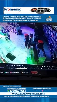 Ladrão é preso após invadir e furtar loja de eletrônicos; rastreamento de celular levou Polícia Militar ao endereço do criminoso