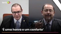 Advogado de Bolsonaro diz aos risos ao cumprimentar Zanin: ‘Sabe bem o que é estar aqui'