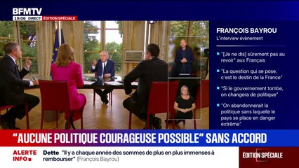 François Bayrou estime qu'aucune "politique courageuse n'est possible" sans accord