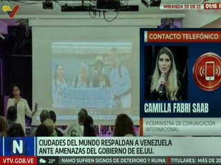 Vcmtra. Camilla Fabri: Más de 100 ciudades en el mundo han manifestado su apoyo a Venezuela