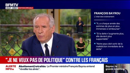 "Le peuple français est en danger", déclare François Bayrou qui estime que "des forces politiques en France veulent le chaos"