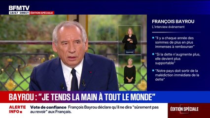 Dette: "Je tends la main à tout le monde", déclare François Bayrou face aux discours des oppositions
