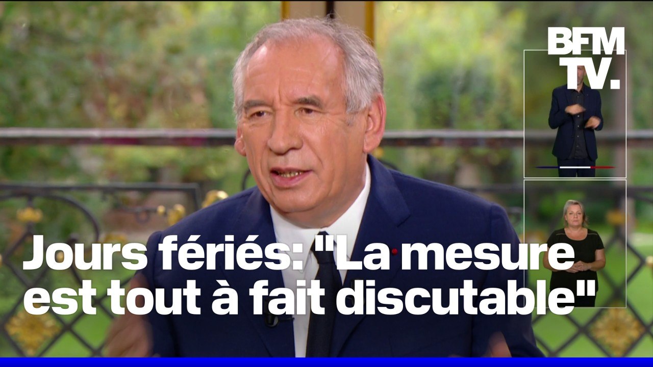 Jours fériés, budget, vote de confiance.... L'interview en intégralité de François Bayrou