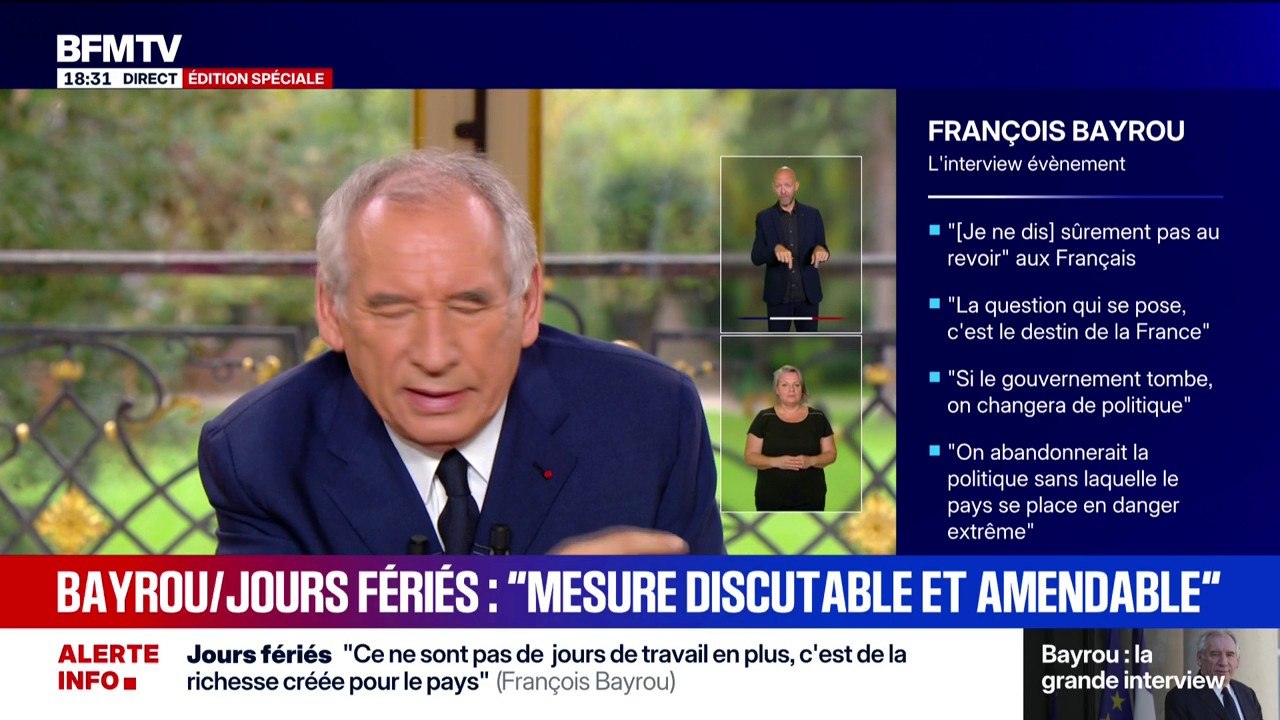 Charge de la dette: "Je n'ai jamais dit qu'il fallait cibler les boomers dont je suis", explique François Bayrou