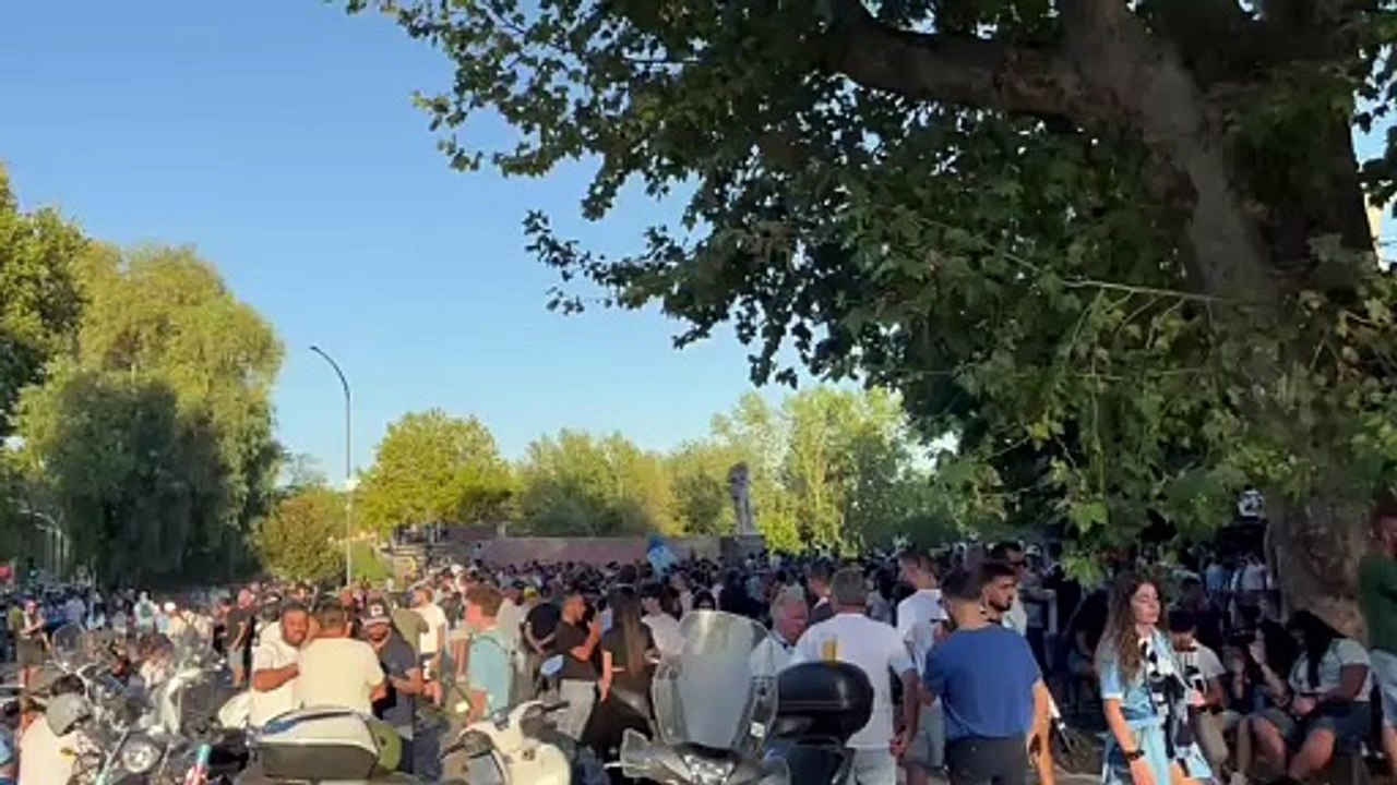 Lazio-Verona, corteo dei tifosi