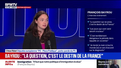 Chloé Ridel, porte-parole du PS parle d'une "interview crépusculaire" à propos de l'interview de François Bayrou