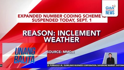 MMDA expanded number coding scheme advisory (September 1, 2025) | Unang Balita