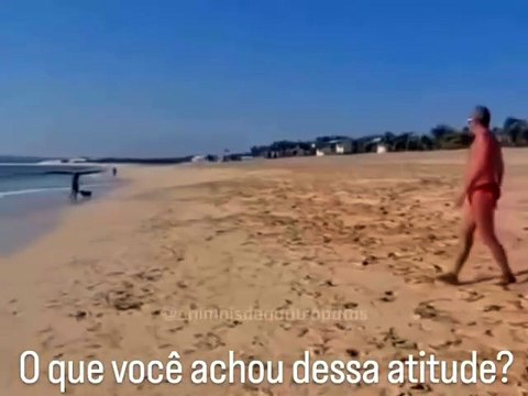 Titulo: Banhistas flagram maus-tratos a cachorro e tomam atitude inusitada