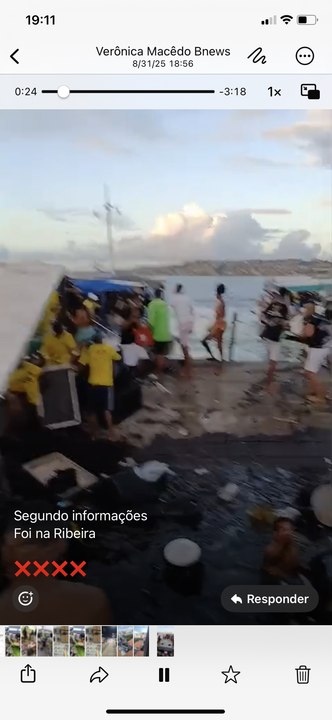 Balsa naufraga na ribeira